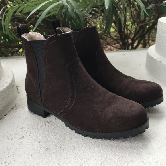 Chelsea Brown Winter Wool Suede Boots - Picture 12 of 12